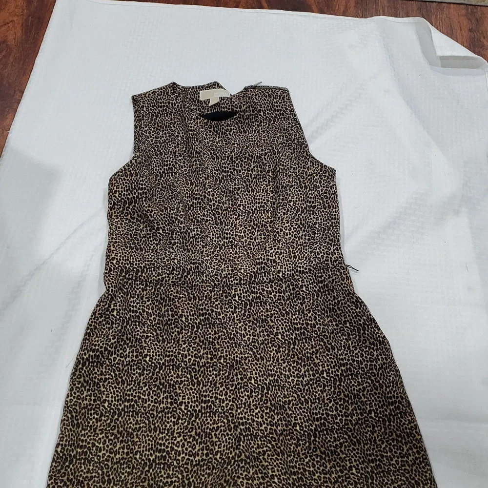 Micheal Michael Kors Mob Wife Elegant leopard print Crop Jumpsuit Sz 10